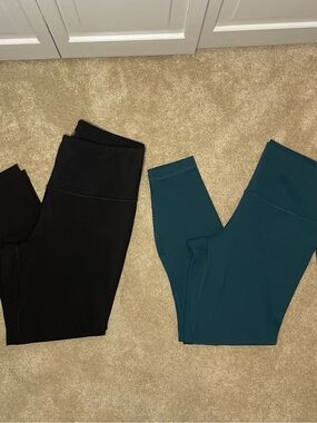 Lot of (2) 90 Degree By Reflex Leggings - Black & Teal